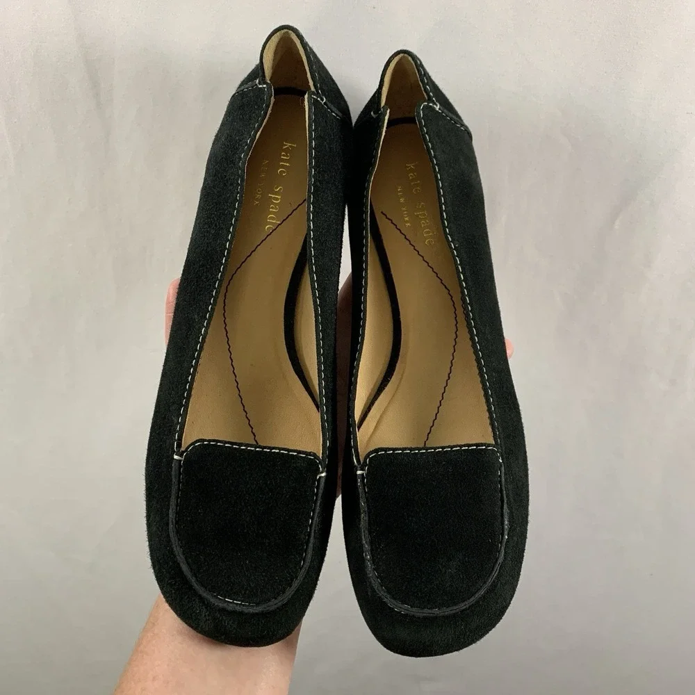 Kate Spade Womens Suede Loafers Smoking Flats Sz 7 Old Money Parisian Minimalist
